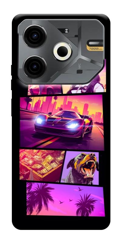 Чехол itsPrint GTA vibes для TECNO Pova 6 Neo (LI6), игры, купить оптом с доставкой