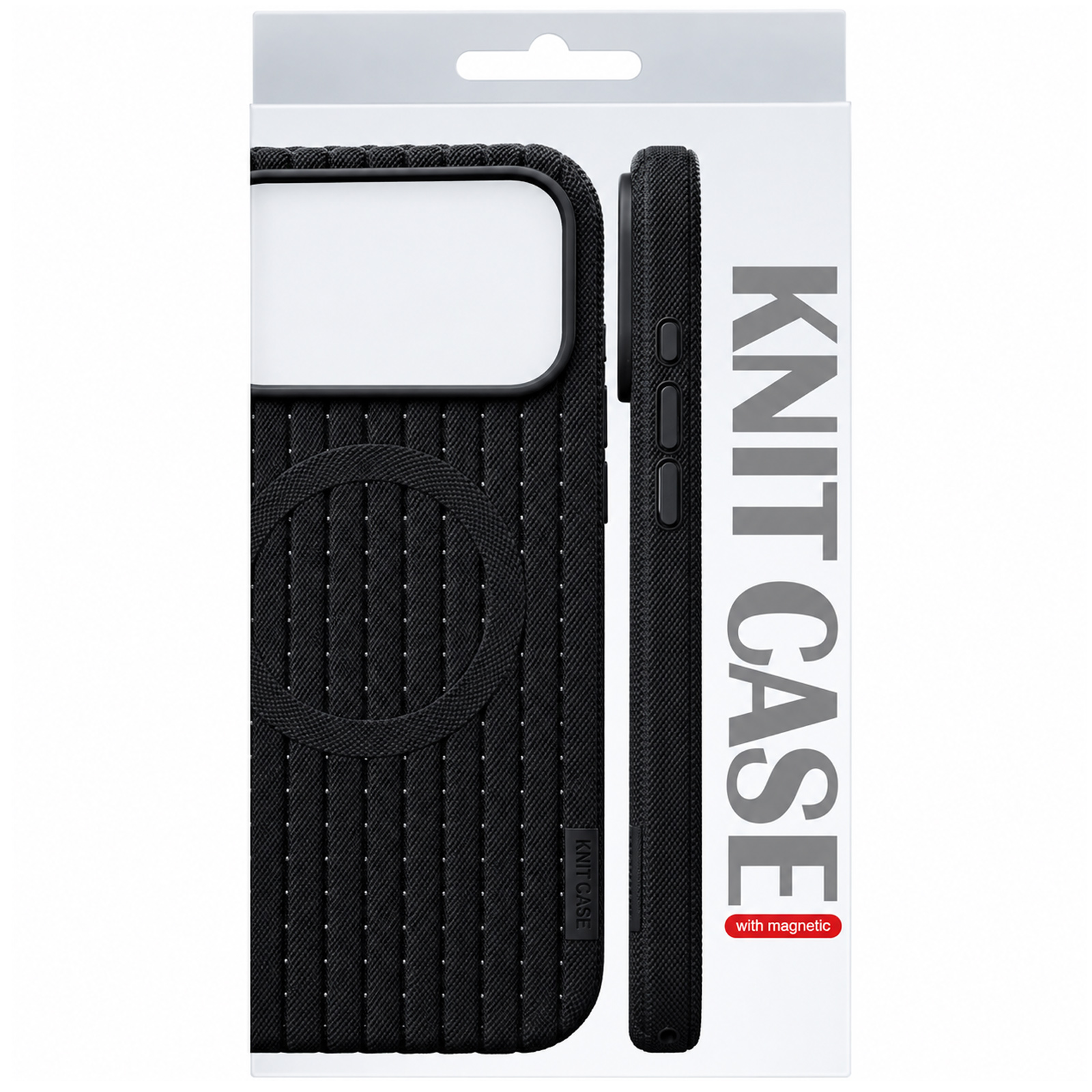 Чехол TPU Knit Case with Magnetic Fit для Apple iPhone 17 Pro Max / 18 Pro Max (6.9"), Black 1, TPU, купить оптом с доставкой