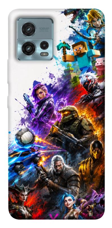Чехол itsPrint Gameverse для Motorola Moto G72, игры, купить оптом с доставкой