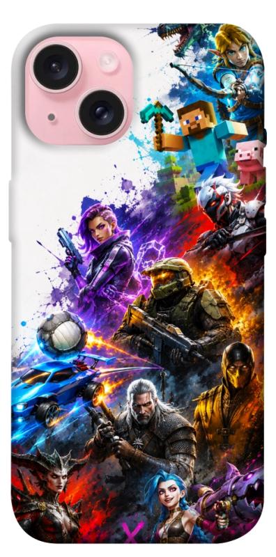 Чехол itsPrint Gameverse для Apple iPhone 15 (6.1"), игры, купить оптом с доставкой