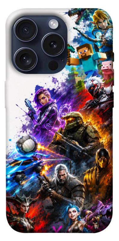 Чехол itsPrint Gameverse для Apple iPhone 15 Pro (6.1"), игры, купить оптом с доставкой