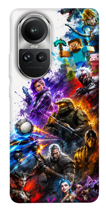 Чехол itsPrint Gameverse для Oppo Reno 10, игры, купить оптом с доставкой