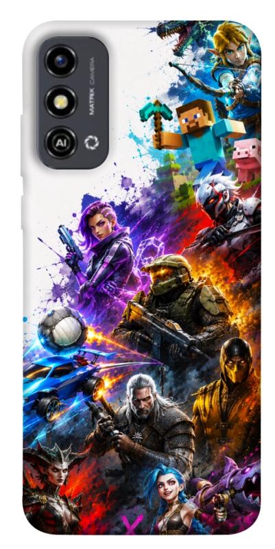 Чехол itsPrint Gameverse для ZTE Blade A53, игры, купить оптом с доставкой
