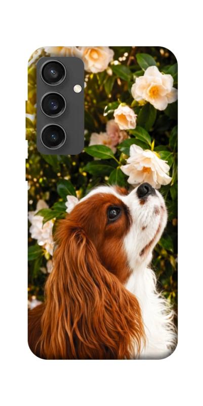 Чохол itsPrint Flower spaniel для Samsung Galaxy S24 FE, песики, купити оптом з доставкою