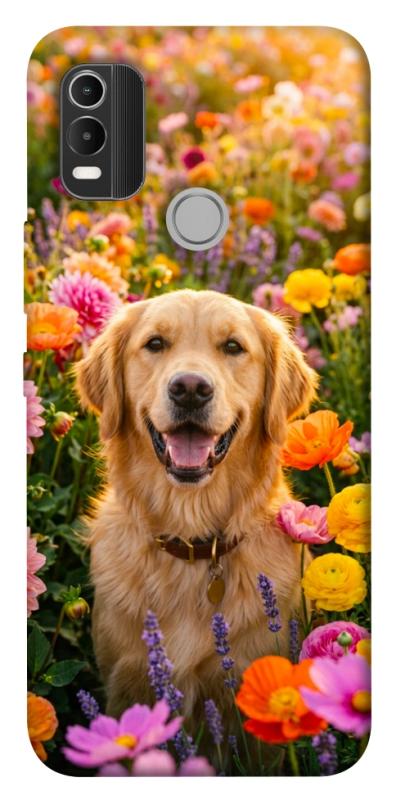 Чохол itsPrint Flowery labrador для Nokia C21 Plus, песики, купити оптом з доставкою
