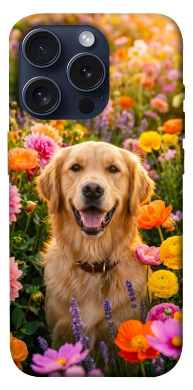 Чехол itsPrint Flowery labrador для Apple iPhone 15 Pro (6.1"), песики, купить оптом с доставкой
