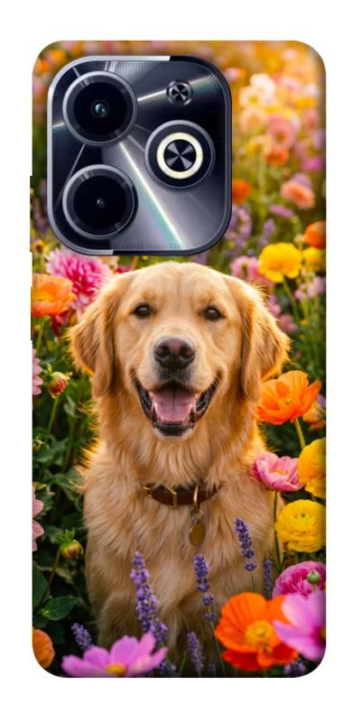 Чохол itsPrint Flowery labrador для Infinix Hot 40i, песики, купити оптом з доставкою