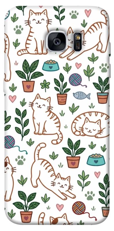 Чехол itsPrint Cats pattern для Samsung G935F Galaxy S7 Edge, паттерн, купить оптом с доставкой