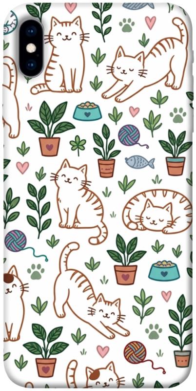 Чехол itsPrint Cats pattern для Apple iPhone X (5.8"), паттерн, купить оптом с доставкой