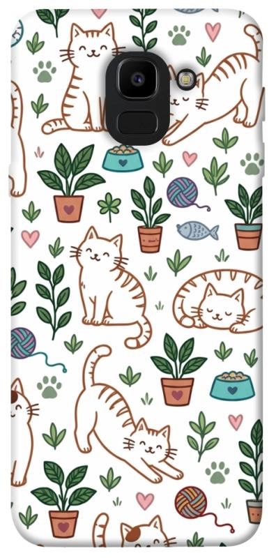 Чохол itsPrint Cats pattern для Samsung J600F Galaxy J6 (2018), паттерн, купити оптом з доставкою