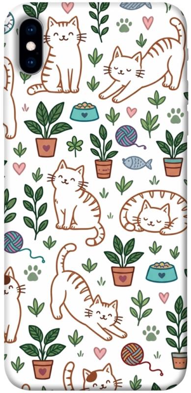 Чехол itsPrint Cats pattern для Apple iPhone XS Max (6.5"), паттерн, купить оптом с доставкой