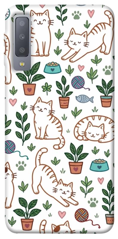 Чехол itsPrint Cats pattern для Samsung A750 Galaxy A7 (2018), паттерн, купить оптом с доставкой