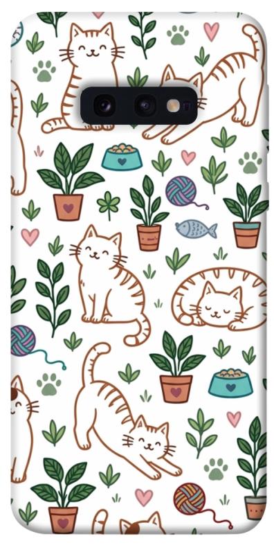 Чехол itsPrint Cats pattern для Samsung Galaxy S10e, паттерн, купить оптом с доставкой