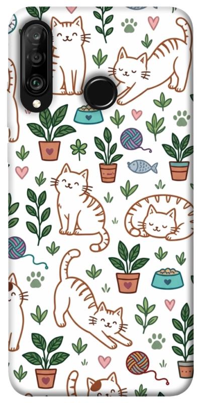 Чохол itsPrint Cats pattern для Huawei P30 lite, паттерн, купити оптом з доставкою