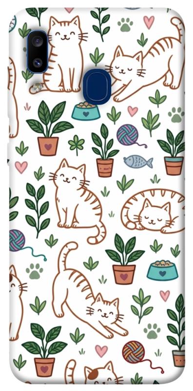 Чехол itsPrint Cats pattern для Samsung Galaxy A20 / A30, паттерн, купить оптом с доставкой