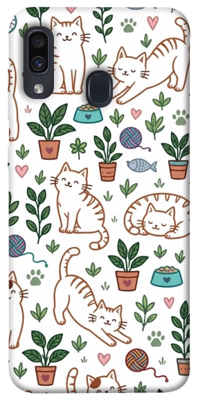 Чохол itsPrint Cats pattern для Samsung Galaxy A20 / A30, паттерн, купити оптом з доставкою