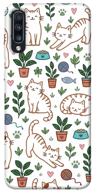 Чехол itsPrint Cats pattern для Samsung Galaxy A70 (A705F), паттерн, купить оптом с доставкой