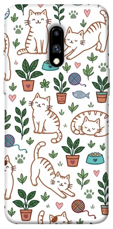 Чехол itsPrint Cats pattern для OnePlus 7, паттерн, купить оптом с доставкой