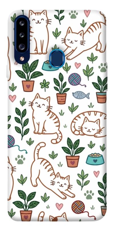 Чехол itsPrint Cats pattern для Samsung Galaxy A20s, паттерн, купить оптом с доставкой