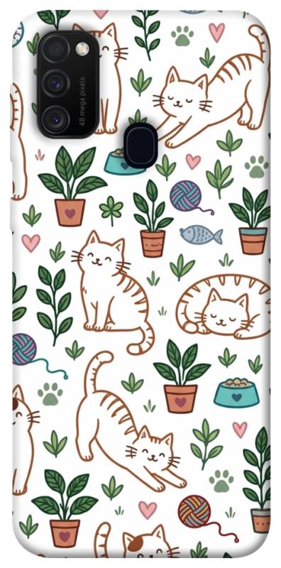 Чехол itsPrint Cats pattern для Samsung Galaxy M30s / M21, паттерн, купить оптом с доставкой
