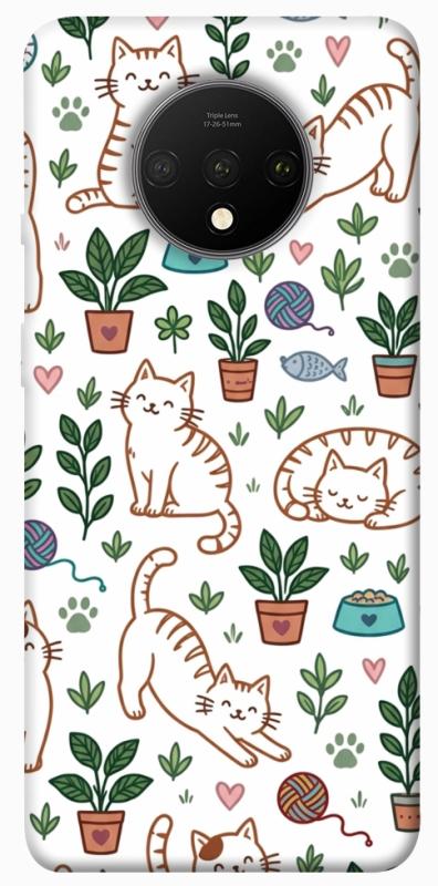 Чохол itsPrint Cats pattern для OnePlus 7T, паттерн, купити оптом з доставкою