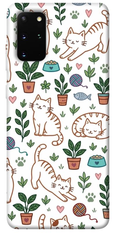 Чехол itsPrint Cats pattern для Samsung Galaxy S20+, паттерн, купить оптом с доставкой