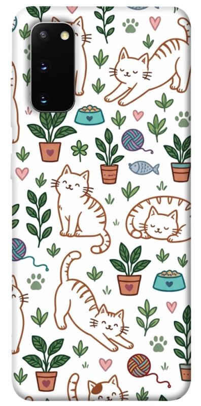 Чехол itsPrint Cats pattern для Samsung Galaxy S20, паттерн, купить оптом с доставкой