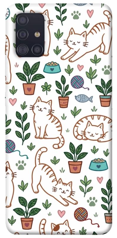Чехол itsPrint Cats pattern для Samsung Galaxy A51, паттерн, купить оптом с доставкой