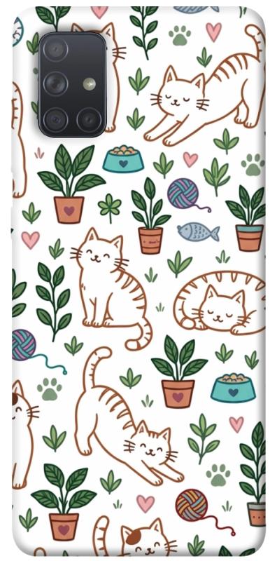 Чехол itsPrint Cats pattern для Samsung Galaxy A71, паттерн, купить оптом с доставкой
