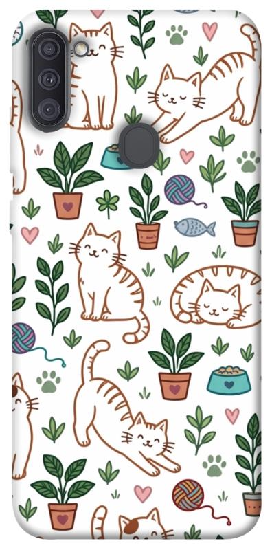 Чехол itsPrint Cats pattern для Samsung Galaxy A11, паттерн, купить оптом с доставкой