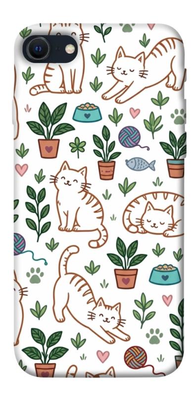 Чехол itsPrint Cats pattern для Apple iPhone SE (2020), паттерн, купить оптом с доставкой