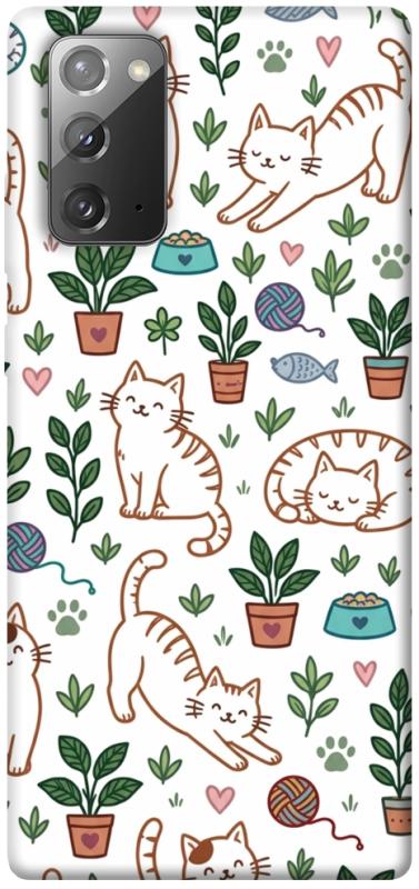 Чехол itsPrint Cats pattern для Samsung Galaxy Note 20, паттерн, купить оптом с доставкой