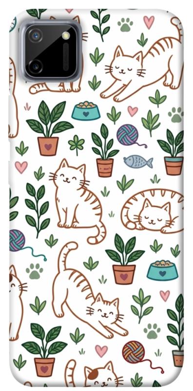 Чехол itsPrint Cats pattern для Realme C11, паттерн, купить оптом с доставкой