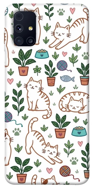 Чехол itsPrint Cats pattern для Samsung Galaxy M31s, паттерн, купить оптом с доставкой