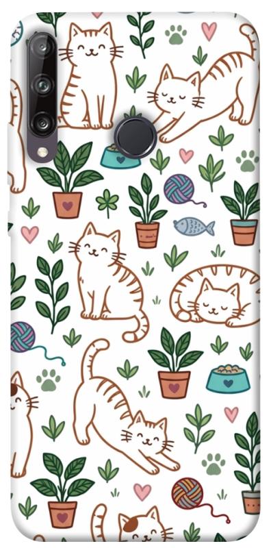 Чехол itsPrint Cats pattern для Huawei P40 Lite E / Y7p (2020), паттерн, купить оптом с доставкой