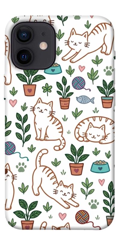 Чехол itsPrint Cats pattern для Apple iPhone 12 mini (5.4"), паттерн, купить оптом с доставкой