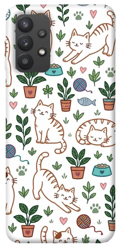 Чехол itsPrint Cats pattern для Samsung Galaxy A32 (A325F) 4G, паттерн, купить оптом с доставкой