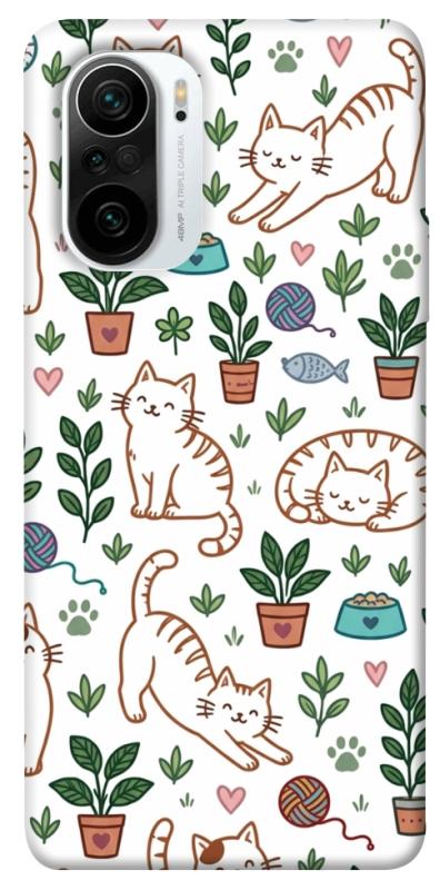 Чохол itsPrint Cats pattern для Xiaomi Redmi K40 / K40 Pro / K40 Pro+ / Poco F3, паттерн, купити оптом з доставкою