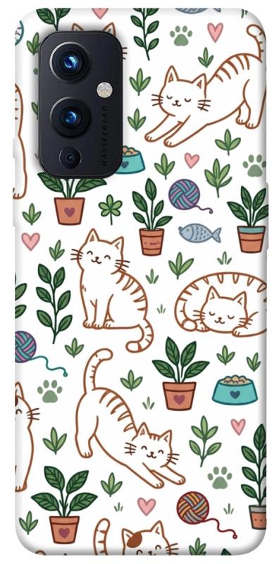 Чехол itsPrint Cats pattern для OnePlus 9, паттерн, купить оптом с доставкой