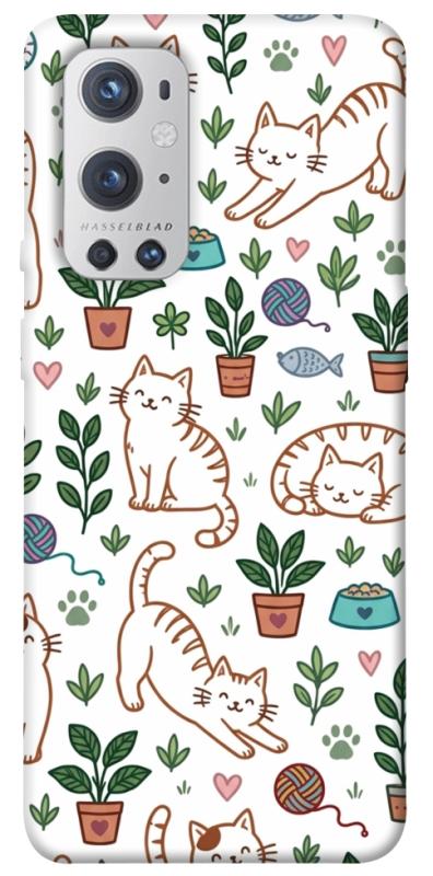 Чехол itsPrint Cats pattern для OnePlus 9 Pro, паттерн, купить оптом с доставкой