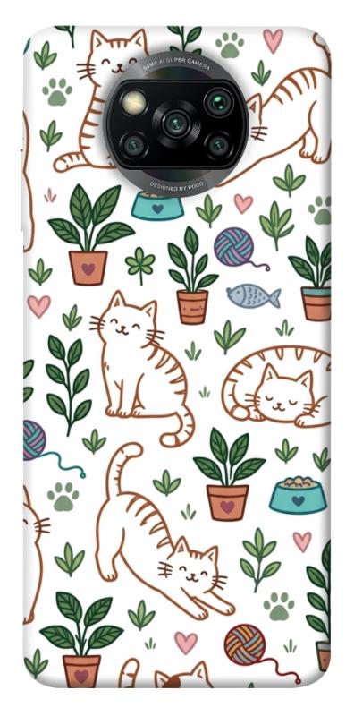 Чехол itsPrint Cats pattern для Xiaomi Poco X3 NFC / Poco X3 Pro, паттерн, купить оптом с доставкой