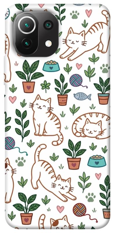 Чехол itsPrint Cats pattern для Xiaomi Mi 11 Lite, паттерн, купить оптом с доставкой