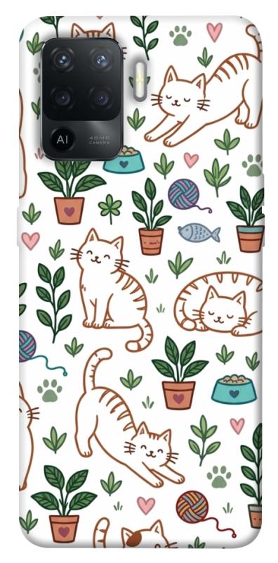 Чохол itsPrint Cats pattern для Oppo Reno 5 Lite, паттерн, купити оптом з доставкою