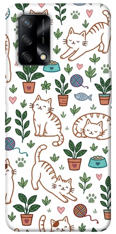 Чехол itsPrint Cats pattern для Oppo A74 4G, паттерн, купить оптом с доставкой