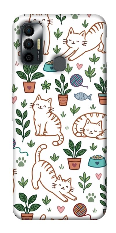 Чехол itsPrint Cats pattern для TECNO Spark 7, паттерн, купить оптом с доставкой