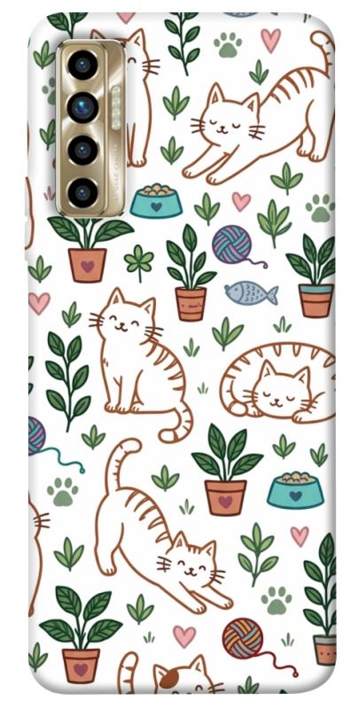 Чехол itsPrint Cats pattern для TECNO Camon 17P, паттерн, купить оптом с доставкой