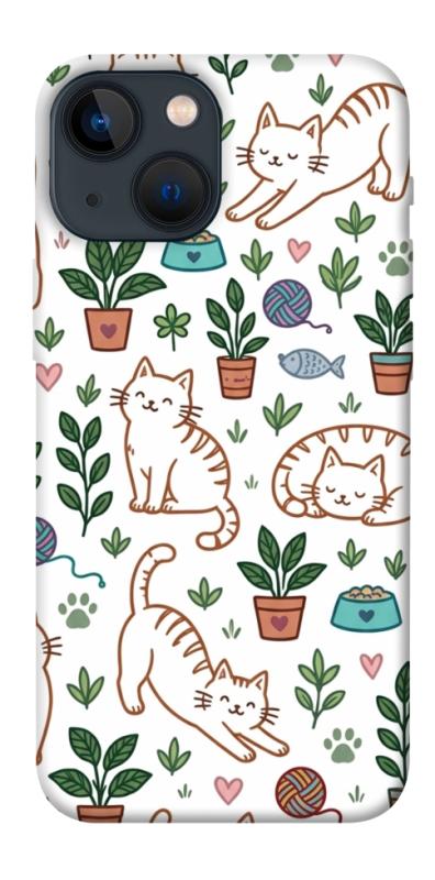Чехол itsPrint Cats pattern для Apple iPhone 13 mini (5.4"), паттерн, купить оптом с доставкой