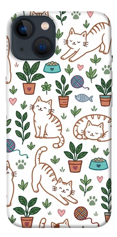 Чехол itsPrint Cats pattern для Apple iPhone 13 (6.1"), паттерн, купить оптом с доставкой