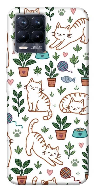 Чехол itsPrint Cats pattern для Realme 8, паттерн, купить оптом с доставкой