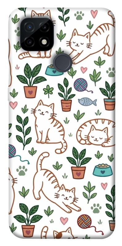 Чехол itsPrint Cats pattern для Realme C21, паттерн, купить оптом с доставкой